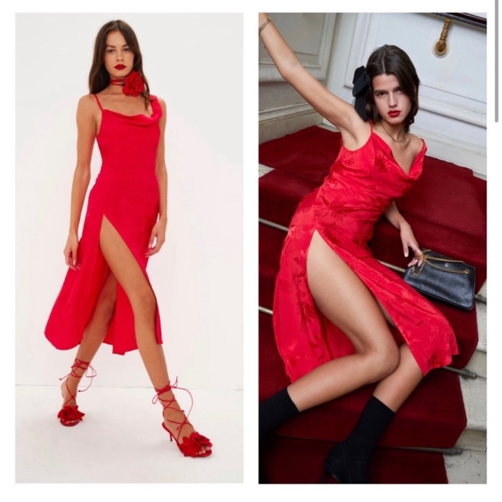 For Love & Lemons Ilana midi satin dress - size XS - worn once